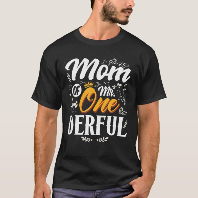 Mama von Herrn Onederful 1St Birthday First One-De T-Shirt (Vorderseite)