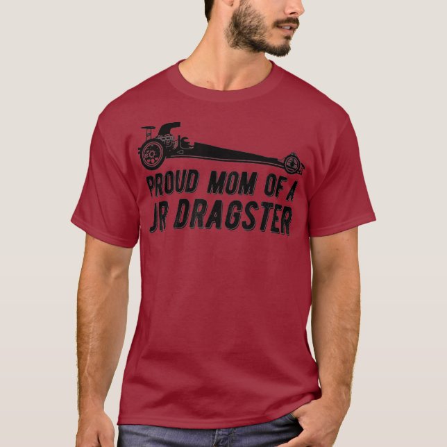 Mama von Jr Dragster Drag Racing Mutter T-Shirt (Vorderseite)