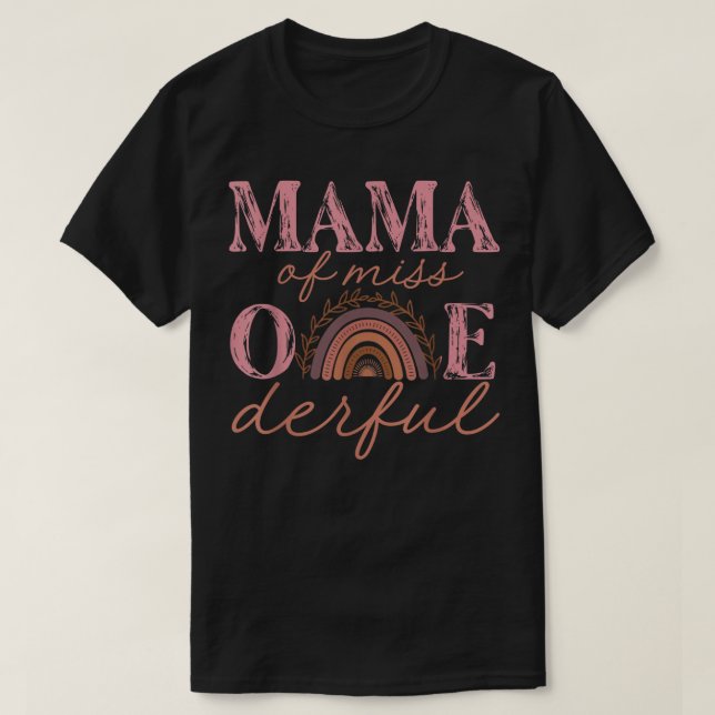 Mama von Little Miss Onederful Shirt 1st Bday Boho (Design vorne)