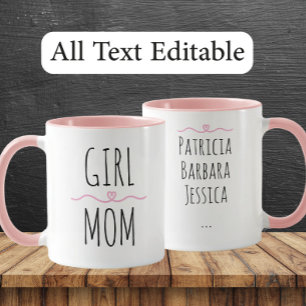 Mama von Mädchen mit individuellen Namen Süßes Ges Tasse
