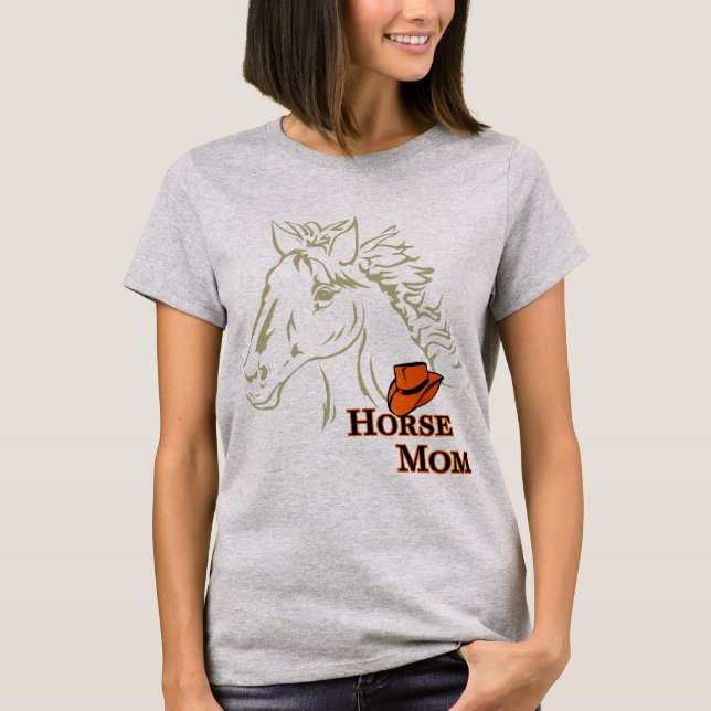 Mama von Pferden mit Hut Frauen T-Shirt (Vorderseite)