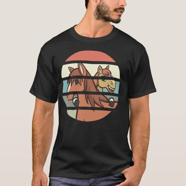 Mama von Pferden mit Ranch-Pferd T-Shirt (Vorderseite)