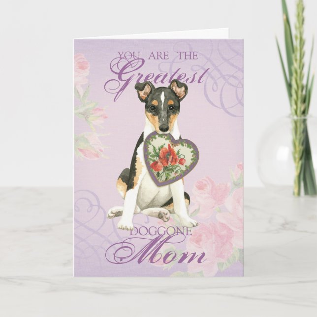 Mama von Smooth Collie Heart Karte (Vorderseite)