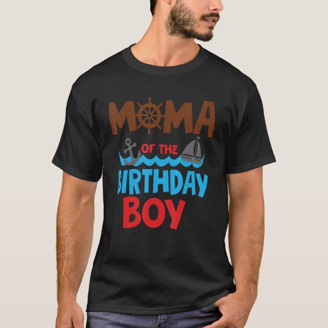 Mama von The Birthday Boy Sailor Nautical 1st Bday T-Shirt (Vorderseite)