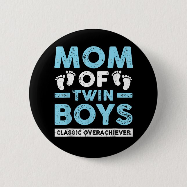 Mama von Twin Boys Classic Overlays Twin Mama Twi Button (Vorderseite)