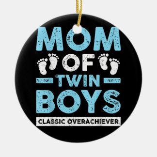 Mama von Twin Boys Classic Overlays Twin Mama Twi Keramik Ornament