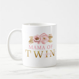 Mama von Twin Girls Blumencoffee Tasse