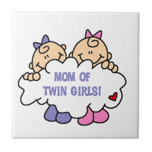 Mama von Twin Girls T - Shirt und Geschenken Fliese