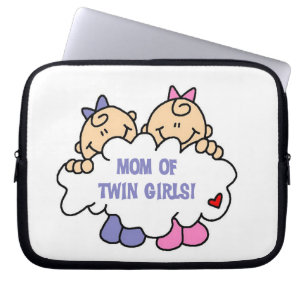 Mama von Twin Girls T - Shirt und Geschenken Laptopschutzhülle