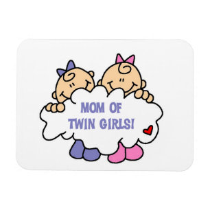 Mama von Twin Girls T - Shirt und Geschenken Magnet