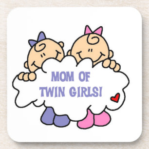 Mama von Twin Girls T - Shirt und Geschenken Untersetzer