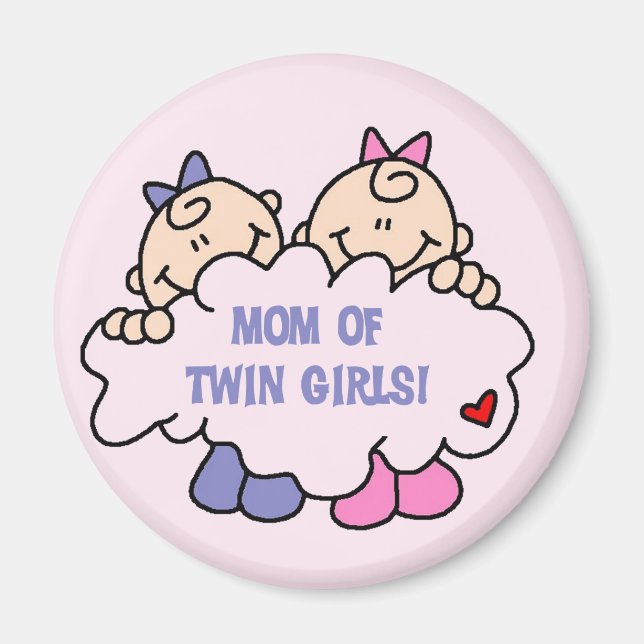 Mama von Twin Girls Tshirts and Gifts Magnet (Vorne)