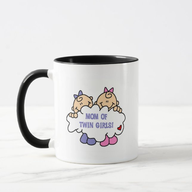 Mama von Twin Girls Tshirts and Gifts Tasse (Links)