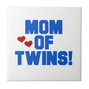Mama von Twins Blauer Text Geschenke Fliese