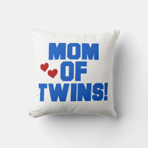 Mama von Twins Blauer Text Geschenke Kissen