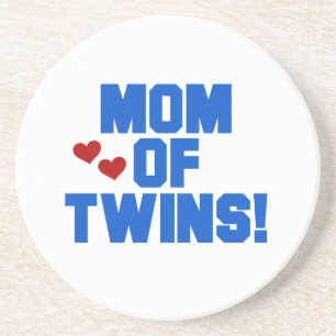 Mama von Twins Blauer Text Geschenke Untersetzer
