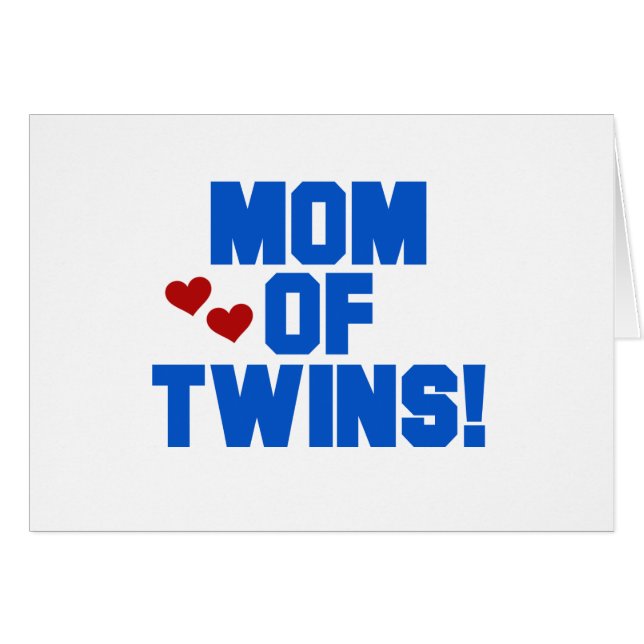 Mama von Twins-Blue-Text-Hemden und Geschenken (Vorderseite (Horizontal))