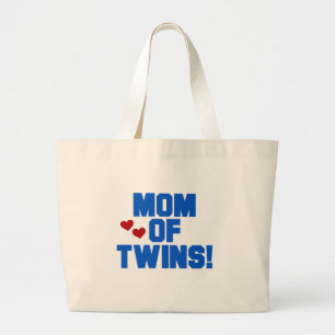 Mama von Twins-Blue-Text-Hemden und Geschenken Jumbo Stoffbeutel
