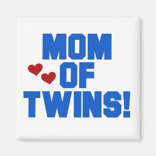 Mama von Twins-Blue-Text-Hemden und Geschenken Magnet