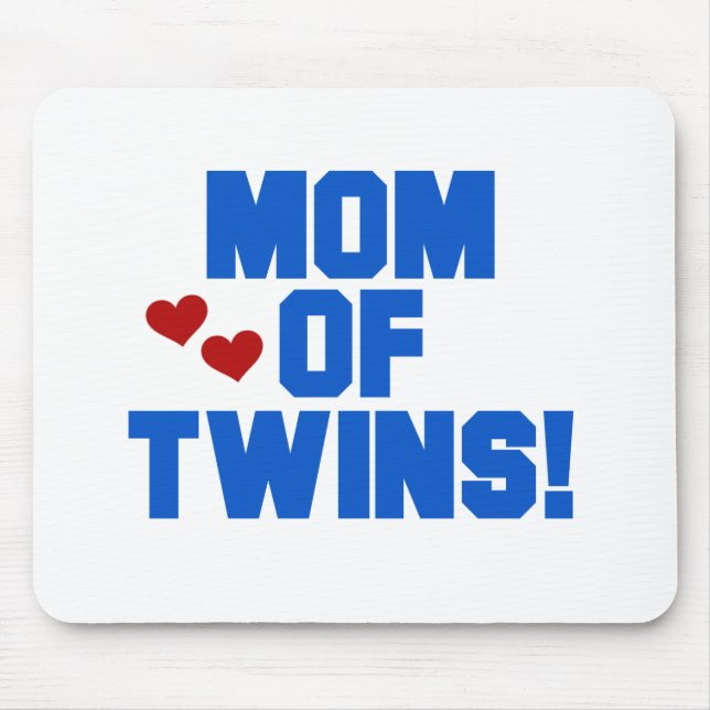 Mama von Twins-Blue-Text-Hemden und Geschenken Mousepad (Vorne)