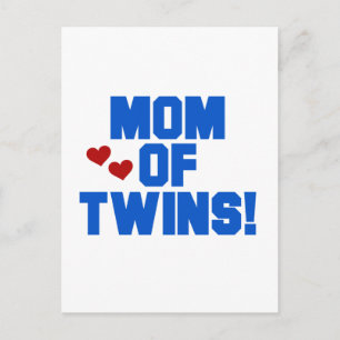 Mama von Twins-Blue-Text-Hemden und Geschenken Postkarte