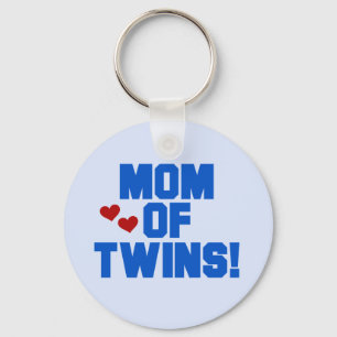 Mama von Twins-Blue-Text-Hemden und Geschenken Schlüsselanhänger