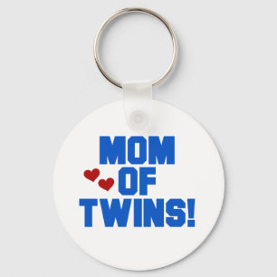 Mama von Twins-Blue-Text-Hemden und Geschenken Schlüsselanhänger