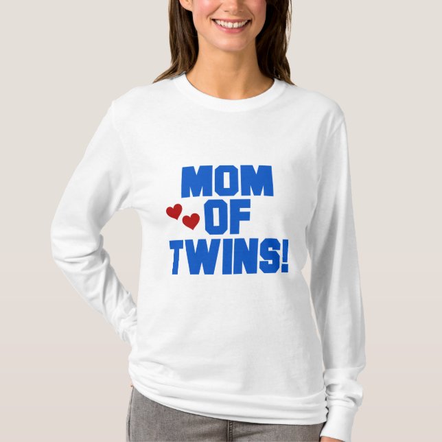 Mama von Twins-Blue-Text-Hemden und Geschenken T-Shirt (Vorderseite)