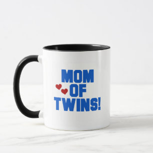 Mama von Twins-Blue-Text-Hemden und Geschenken Tasse
