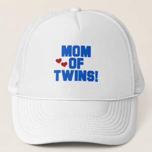 Mama von Twins-Blue-Text-Hemden und Geschenken Truckerkappe
