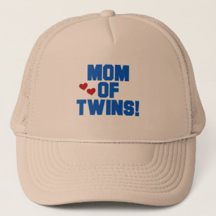 Mama von Twins-Blue-Text-Hemden und Geschenken Truckerkappe