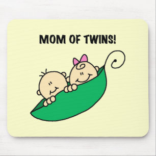 Mama von Twins-Erbsen in einem Pod-Hemd und Gesche Mousepad
