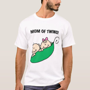 Mama von Twins-Erbsen in einem Pod-Hemd und Gesche T-Shirt