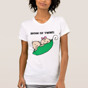 Mama von Twins-Erbsen in einem Pod-Hemd und Gesche T-Shirt