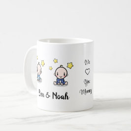 Mama von Twins Geschenk, neue Mami, Zwillingsjunge Kaffeetasse