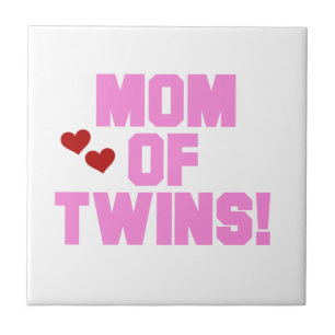 Mama von Twins Pink Text Geschenke Fliese