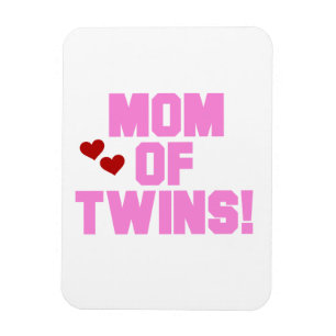 Mama von Twins Pink Text Geschenke Magnet