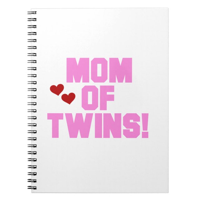 Mama von Twins Pink Text Geschenke Notizblock (Vorderseite)