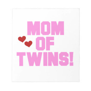 Mama von Twins Pink Text Geschenke Notizblock