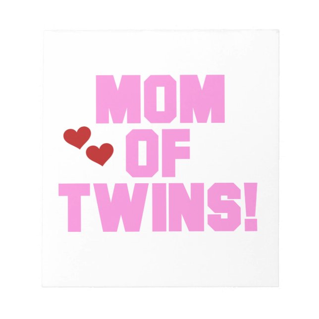 Mama von Twins Pink Text Geschenke Notizblock (Vorderseite)
