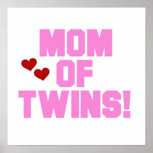 Mama von Twins Pink Text Geschenke Poster