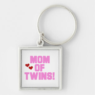 Mama von Twins Pink Text Geschenke Schlüsselanhänger