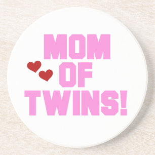 Mama von Twins Pink Text Geschenke Untersetzer