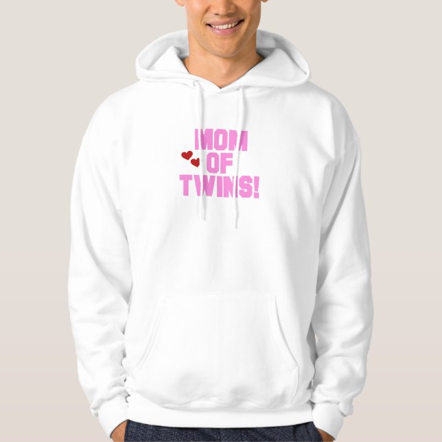 Mama von Twins-Pink-Texthemden und Geschenken Hoodie (Vorderseite)