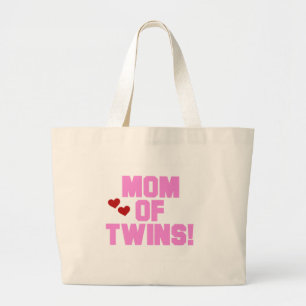 Mama von Twins-Pink-Texthemden und Geschenken Jumbo Stoffbeutel