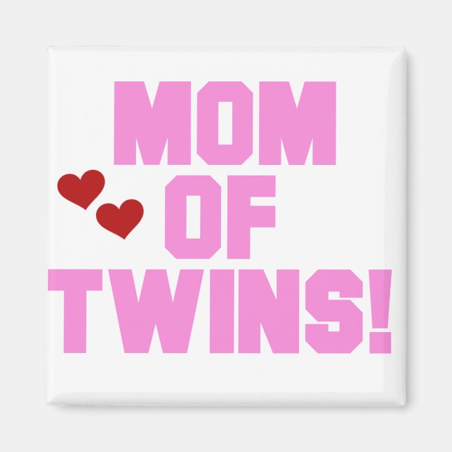Mama von Twins-Pink-Texthemden und Geschenken Magnet (Vorne)