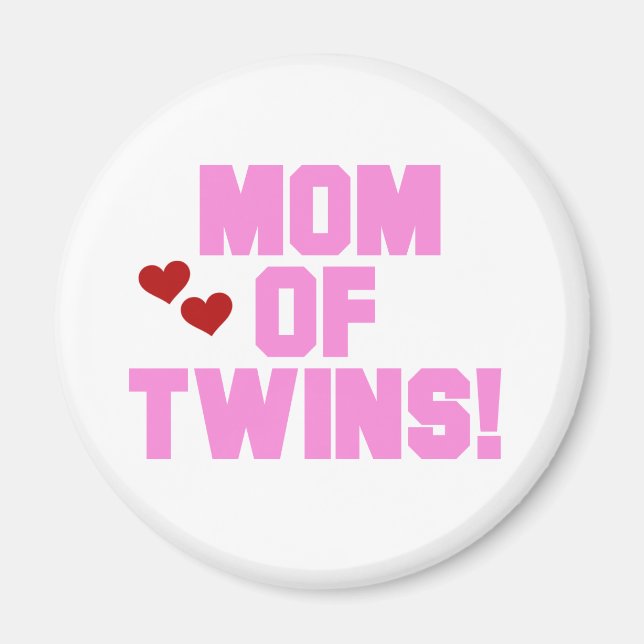 Mama von Twins-Pink-Texthemden und Geschenken Magnet (Vorne)
