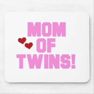 Mama von Twins-Pink-Texthemden und Geschenken Mousepad