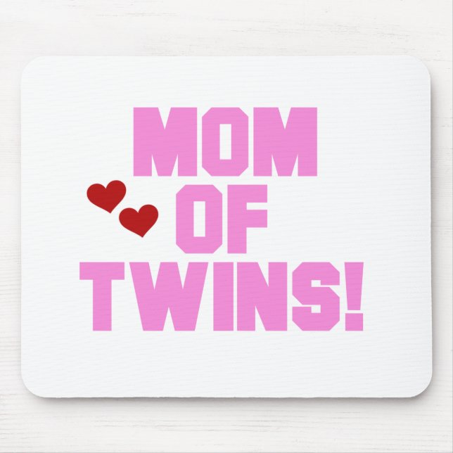 Mama von Twins-Pink-Texthemden und Geschenken Mousepad (Vorne)