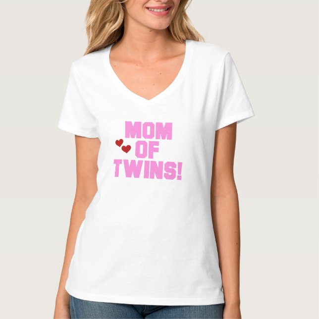 Mama von Twins-Pink-Texthemden und Geschenken T-Shirt (Vorderseite)